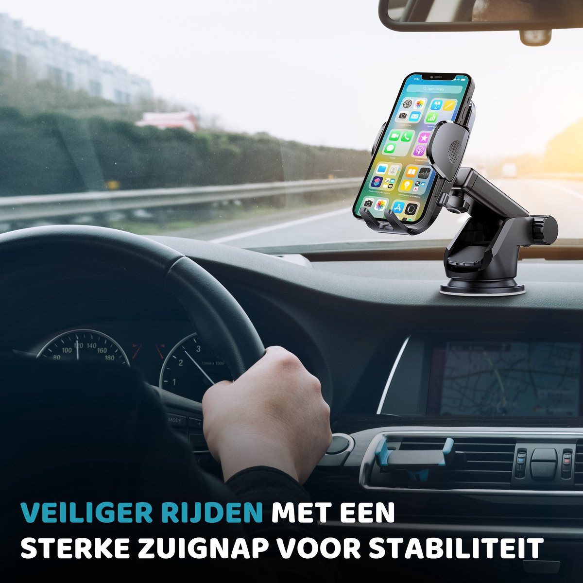 YURDA Telefoonhouders auto - 3in1 Telefoonhouder Met Zuignap - Universeel - Verstelbaar - Mobiel / GSM houder - Zwart YURDA