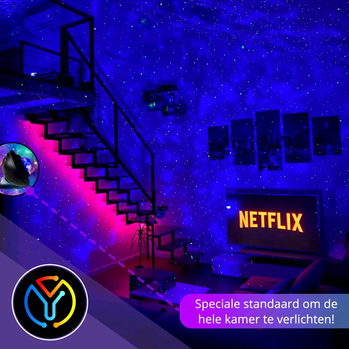 Originele Yurda Sterren Projector – Creëer Uw Eigen Magische Sterrenhemel 🌌 | Sfeerverlichting voor Slaapkamer & Kinderen! YURDA