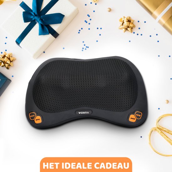 YURDA - Draadloze Massagekussen - Warmte functie - Elektrisch nek en rug massage - Shiatsu massage kussen - Massageapparaat - Zwart YURDA