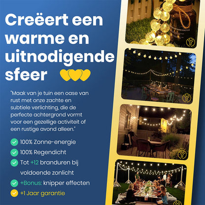 Yurda Solar Garden Lighting - Light Strings - 50 LED Lights + 9 Meters - Outdoor Christmas Lights - Solar Garden Lighting - Outdoor Garden Lighting YURDA