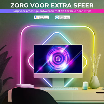 🌈 YURDA Flexibele Neon LED Strip 3 Meter met App &amp; Afstandsbediening | 16 Miljoen Kleuren ✨ YURDA