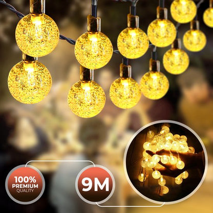 Yurda Solar Garden Lighting - Light Strings - 50 LED Lights + 9 Meters - Outdoor Christmas Lights - Solar Garden Lighting - Outdoor Garden Lighting YURDA