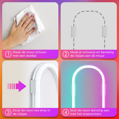 🌈 YURDA Flexibele Neon LED Strip 3 Meter met App &amp; Afstandsbediening | 16 Miljoen Kleuren ✨ YURDA